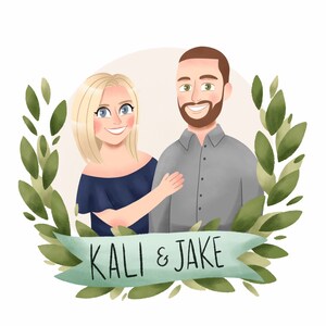 Family Portrait Illustration, Custom Illustrated Portrait, Custom Couple Portrait, Custom Family Portrait,  Wedding Gift, Portrait Gift