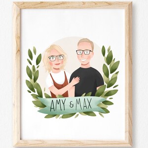 Custom Cartoon Portrait, Custom Drawing, Custom Couple Portrait, Custom Family Portrait,  Wedding Gift, Portrait Gift