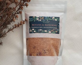 Magnesium Bath Salt Soaks, Mothers day gifts, Rose and Jasmine Magnesium bath salts, Gifts Set, Relaxation Birthday Gift, Spa bath and body