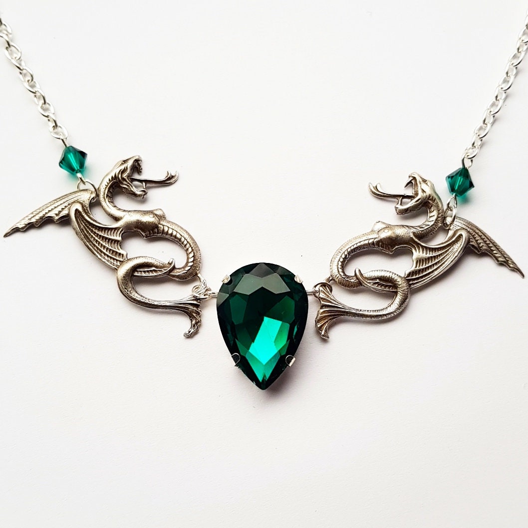 Serpent Necklace Snake Necklace Emerald Necklace Serpent - Etsy UK
