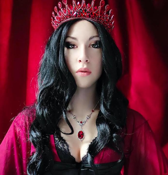 Gothic Halskette Mit Kristall - Vampir Cosplay Schmuck Damen