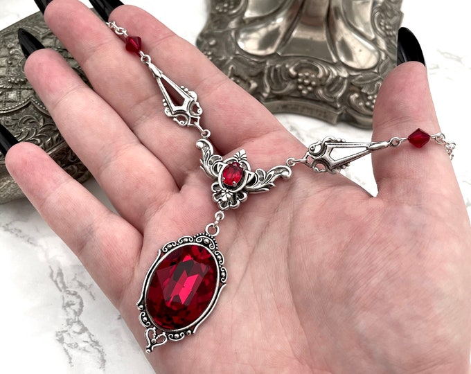 Gothic Necklace Red Necklace Gothic Choker Victorian Gothic Etsy