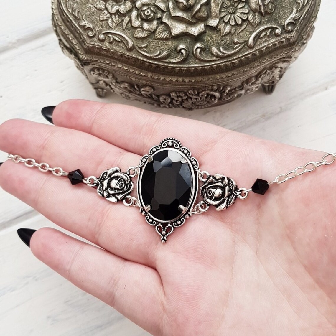 Romantic Gothic Necklace Black Necklace Gothic Choker Etsy