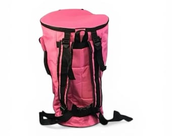 Pink Djembe Bag Large | Padded Drum Cover | Backpack Straps | Easy Front Load Case