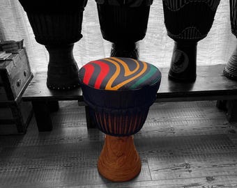 Djembe Drum Cover Rasta Colors | Padded Djembe Hat | Protective Drum Cover | Thick Padding | Djembe Bag