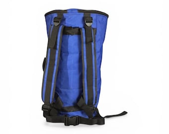 Blue Djembe Bag Large | Padded Drum Cover | Backpack Straps | Easy Front Load Case