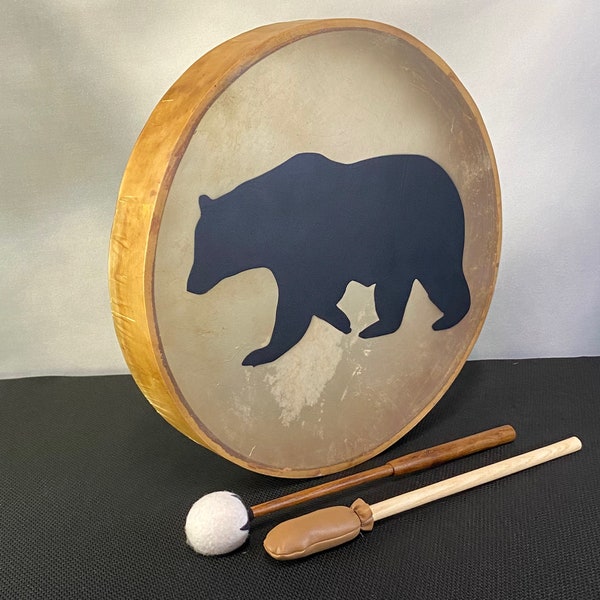 16 Inch Shaman Bear Spirit Frame Drum - Journey Healing Ritual Drum - Premium Quality.... Traditional Handmade Shamanic Medicine Drum