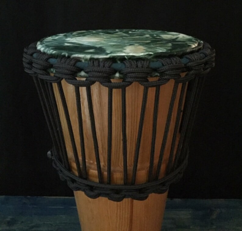Ashiko Drum Medium With Green Dyed Goat Skin Etsy