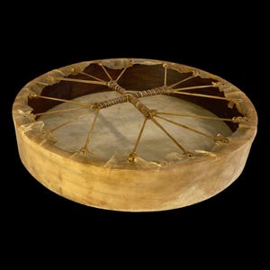 14&quot; Handcrafted Buffalo Shaman Drum | Sacred Ceremonial Frame Drum for Rituals and Healing