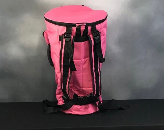 ARAW Double Layer Djembe Bag - X-Large 26H X 16W Drum Carrying Case With Backpack Straps, Red