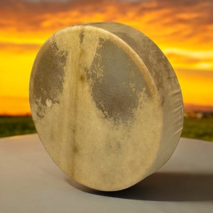 10&quot; Shaman Drum with Goat Skin Head and Moose Leather Wrapped Handle - Perfect for Kids and Travel