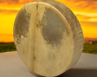 10&quot; Shaman Drum with Goat Skin Head and Moose Leather Wrapped Handle - Perfect for Kids and Travel