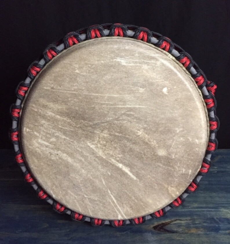 Ashiko Drum Large Goat Skin Solid Wood Swirl Painted Etsy