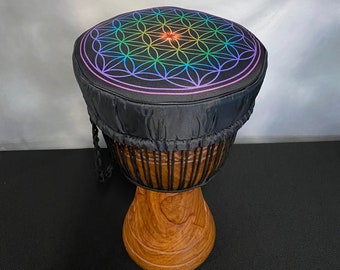 Djembe cover with Chakra Colors Mandala and thick protective padding..... Djembe Hat