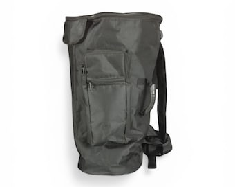 Black Djembe Bag Large | Padded Drum Cover | Backpack Straps | Easy Front Load Case