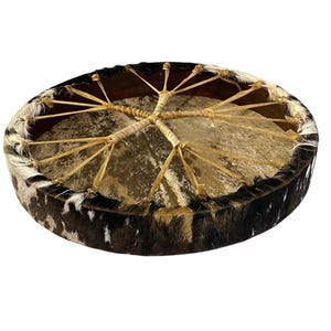 18&quot; Handcrafted Haired Goat Hide Shamanic Drum | Sacred Frame Drum for Rituals and Healing