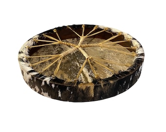 18&quot; Handcrafted Haired Goat Hide Shamanic Drum | Sacred Frame Drum for Rituals and Healing