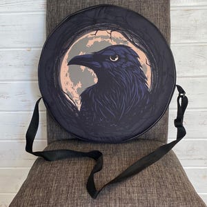 14, 16, 18 Inch Handmade Frame Drum Bag, Raven, Shamanic Drums, Water Resistant, Hand Drum Protection