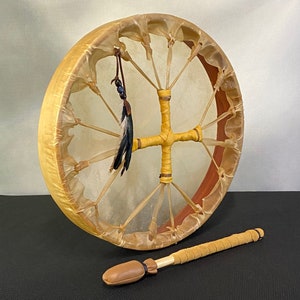 16 Inch Shaman Frame Drum - Journey Healing Ritual Drum - Premium Quality.... Traditional Handmade Shamanic Medicine Drum Bundle