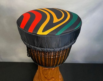 Djembe cover with Rasta Colors and thick protective padding..... Djembe hat