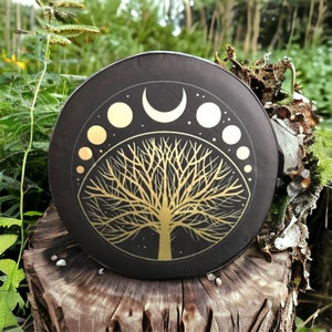 14, 16, 18 Inch Handmade Frame Drum Bag, Tree Of Life With Moon Phase, Shamanic Drums, Water Resistant, Hand Drum Protection