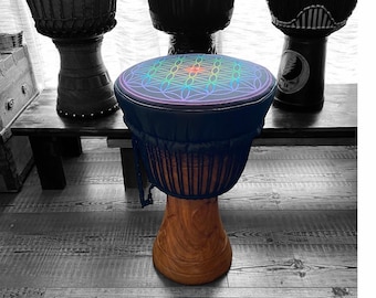 Djembe Drum Cover Chakra Mandala | Padded Djembe Hat | Protective Drum Cover | Spiritual Drum Bag | Thick Padding