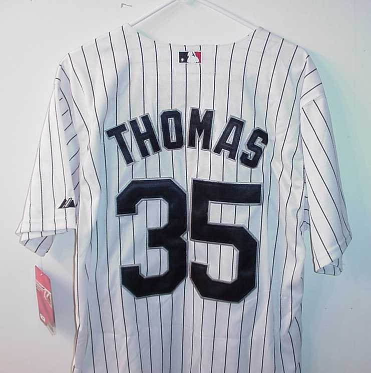 Vintage Chicago White Sox Jersey Adult Large Black Majestic Frank Thomas  #35 VTG