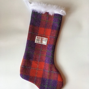 Quality Handmade Harris Tweed 'Round Toe' Christmas Stocking