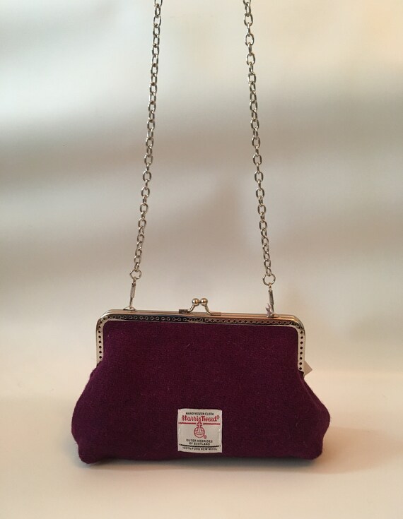 Fuschia Handmade Harris Tweed Clutch Purse Mothers Day Christmas Birthdays Bridesmaid Etsy Ireland