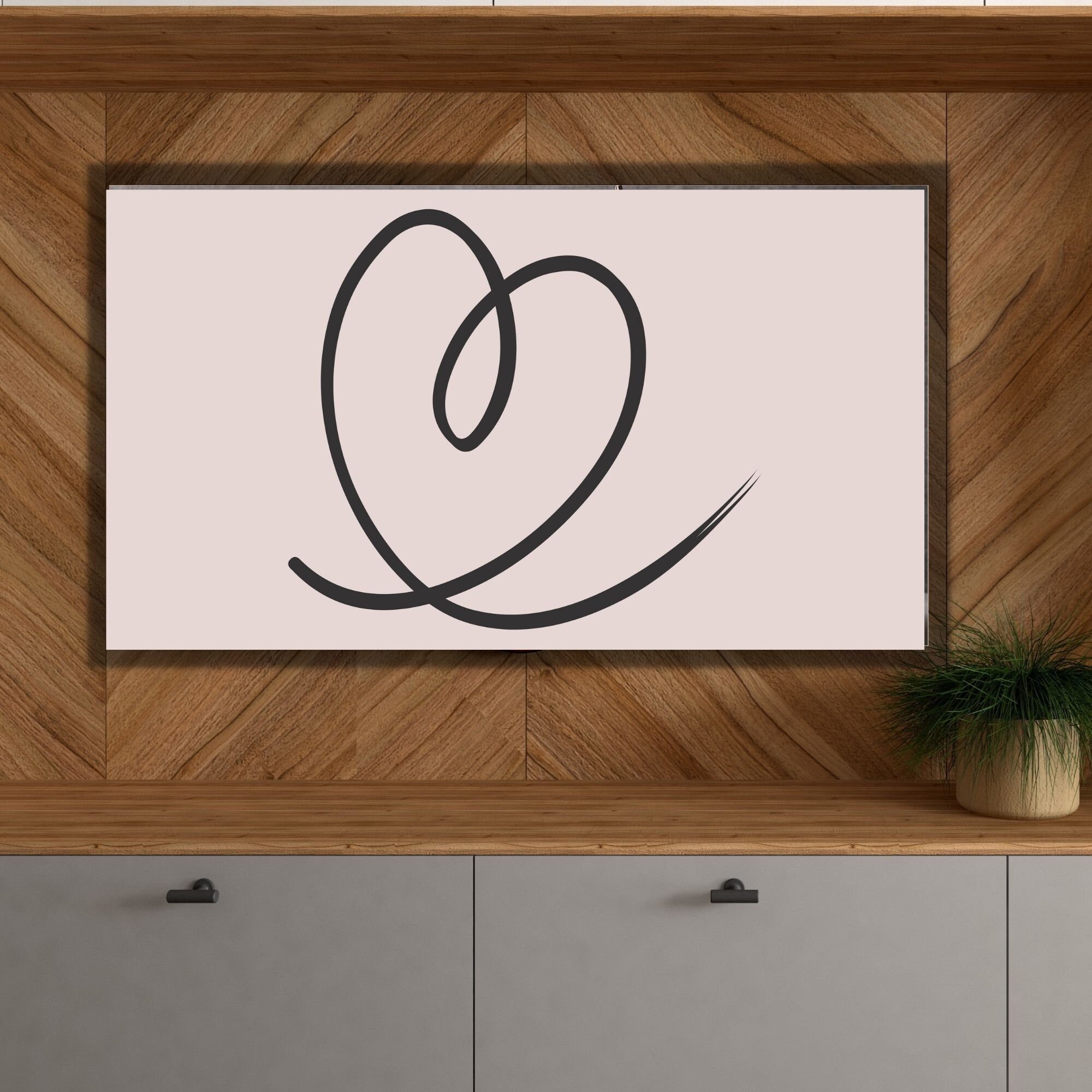 Cursive Heart Frame TV Art, Digital Download - Etsy