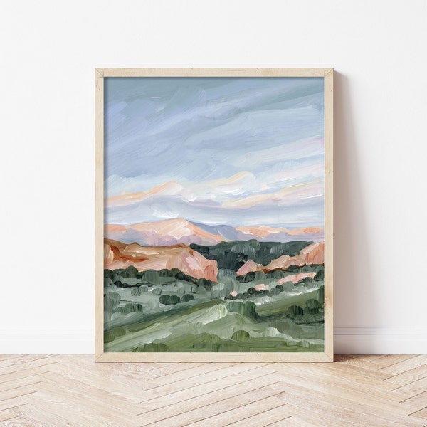 Colorado Springs Art Print - Pikes Peak Wall Art, Garden of the Gods Painting, Mountain Sunset Art, Outdoors Lover Gift, Scenic Pikes Peak