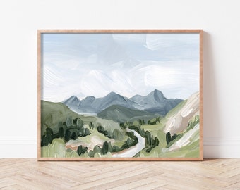 Last Six Miles Art Print - Mountain Wall Art, Mountain Painting, Colorado Art Print, Large Mountain Art, Mountain Landscape Painting