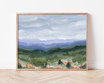 Blue Ridge Mountain Art Print: Impressionist Landscape Painting