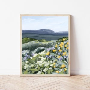 Colorado Wildblumen Kunst Druck - Landschaftsmalerei, Abstrakte Berg Wand Kunst, Rocky Mountain Kunstwerk, Natur Liebhaber Geschenk - Buffalo Berg