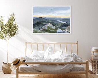 Utah Mountain Art Print - Landscape Painting, Wasatch Mountain Range Wall Art, Western Home Decor, Scenic Utah Mountain, Nature Lover Gift