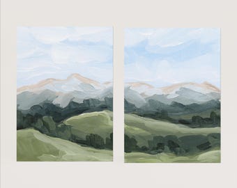 Colorado Mountain Landscape Art Print Diptych - Set of 2