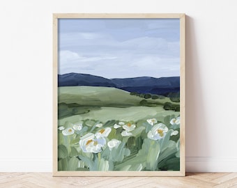 Wildflower Art Print: Colorado Mountain Landscape Painting