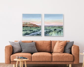Mountain Diptych Art Print Set - Utah Landscape Wall Art, Nature Lover Gift, Mountain Range Decor, Set of 2 Mountain Art, Rustic Wall Decor