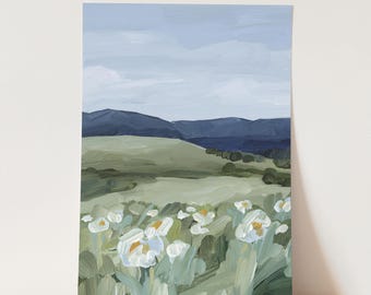 Wildflower Art Print: Colorado Mountain Landscape Painting