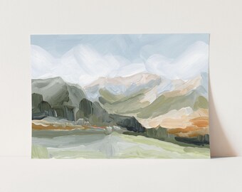 Utah Mountain Art Print- Colorful Landscape Painting, Abstract Scenery Wall Art, Wasatch Mountain Range Art, Utah Painting - Autumn Dance