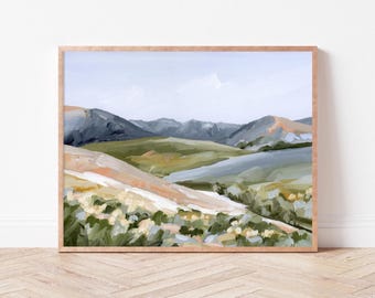 Colorado Wildflower Art Print: Impressionist Mountain Landscape