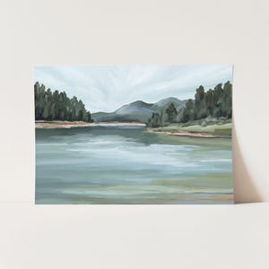 Abstract Colorado Landscape Art Print - Modern Mountain Lake Painting, Scenic Wall Art, Rocky Mountain Home Decor - Looking for Treasures