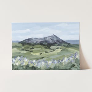 Summer Mountain Art Print - Crested Butte Scenery Painting, Colorado Mountain Art Print, Ski Resort Wall Art, Mountain Landscape Wall Decor