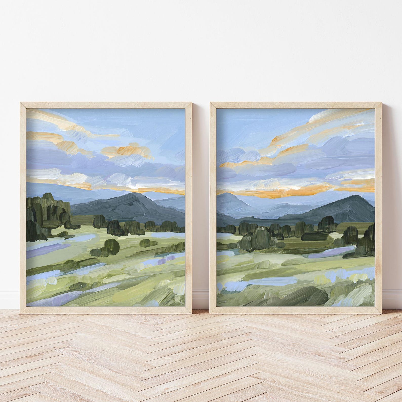 Steamboat Colorado Landscape Art Print Diptych - Mountain Wall Decor - Matte Paper, 11x14 Inches