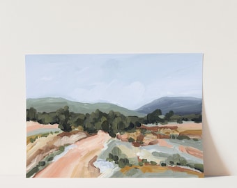 Colorado Rocky Mountain Art Print: Abstract Landscape Painting