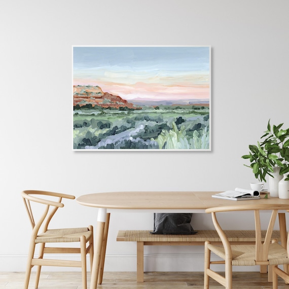 Utah Desert Art Print: Abstract Mountain Landscape Painting