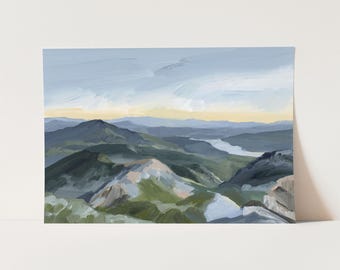 Utah Mountain Landscape Art Print: Abstract Impressionist Home Decor