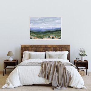 Blue Ridge Art Print - Smoky Mountain Painting, Abstract Mountain Wall Art, Mountain Art Print, North Carolina Wall Decor - Blue Ridge