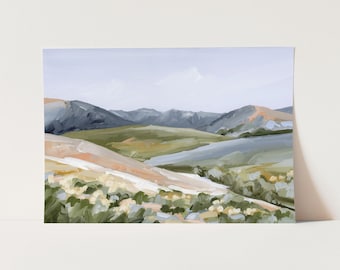 Colorado Wildflower Art Print: Impressionist Mountain Landscape