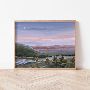 Blue Ridge Art Print - Smoky Mountain Landscape Wall Art, Blue Ridge Parkway, Appalachian Scenic Art, Mountain Lover Gift - A Still Night